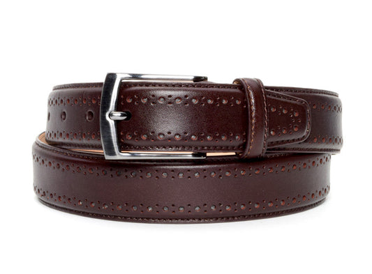 Bourbon Perforated Leather Dress Belt - Warfield & Grand Belts