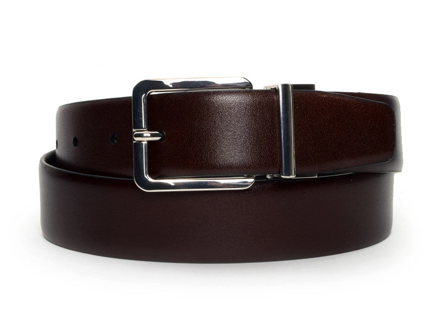 Black and Bourbon Reversible Belt - Warfield & Grand Belts