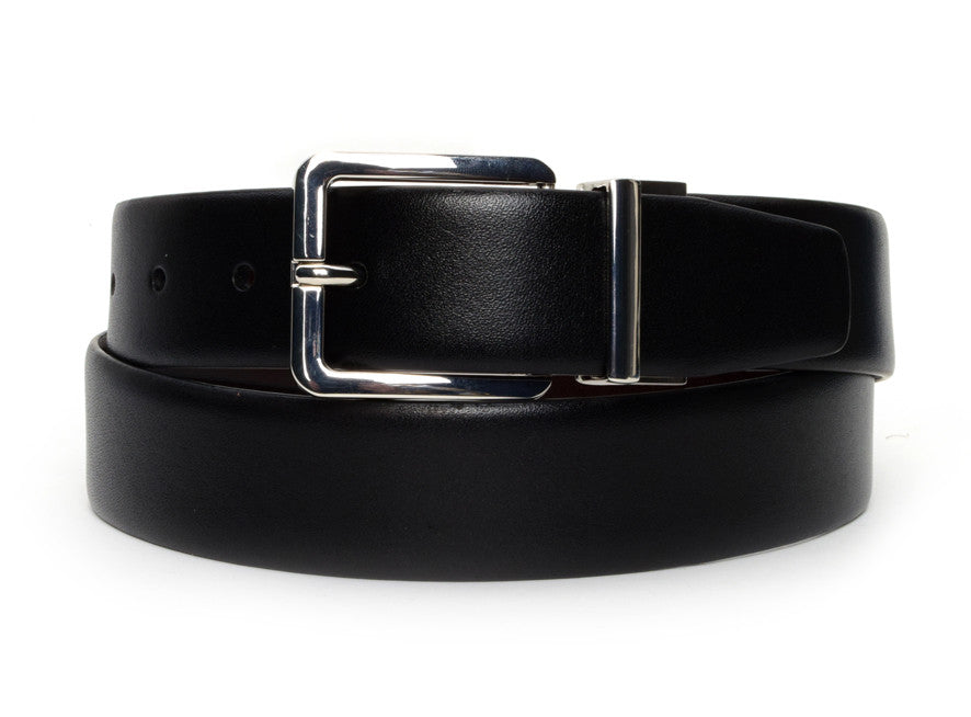 Black and Bourbon Reversible Belt - Warfield & Grand Belts